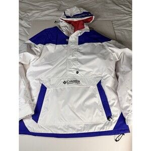 Columbia Men's Outdoor Jacket, Size Large, White And Blue, Nylon, Ski